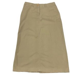 Tan cargo maxi skirt real comfort by Chadwick’s